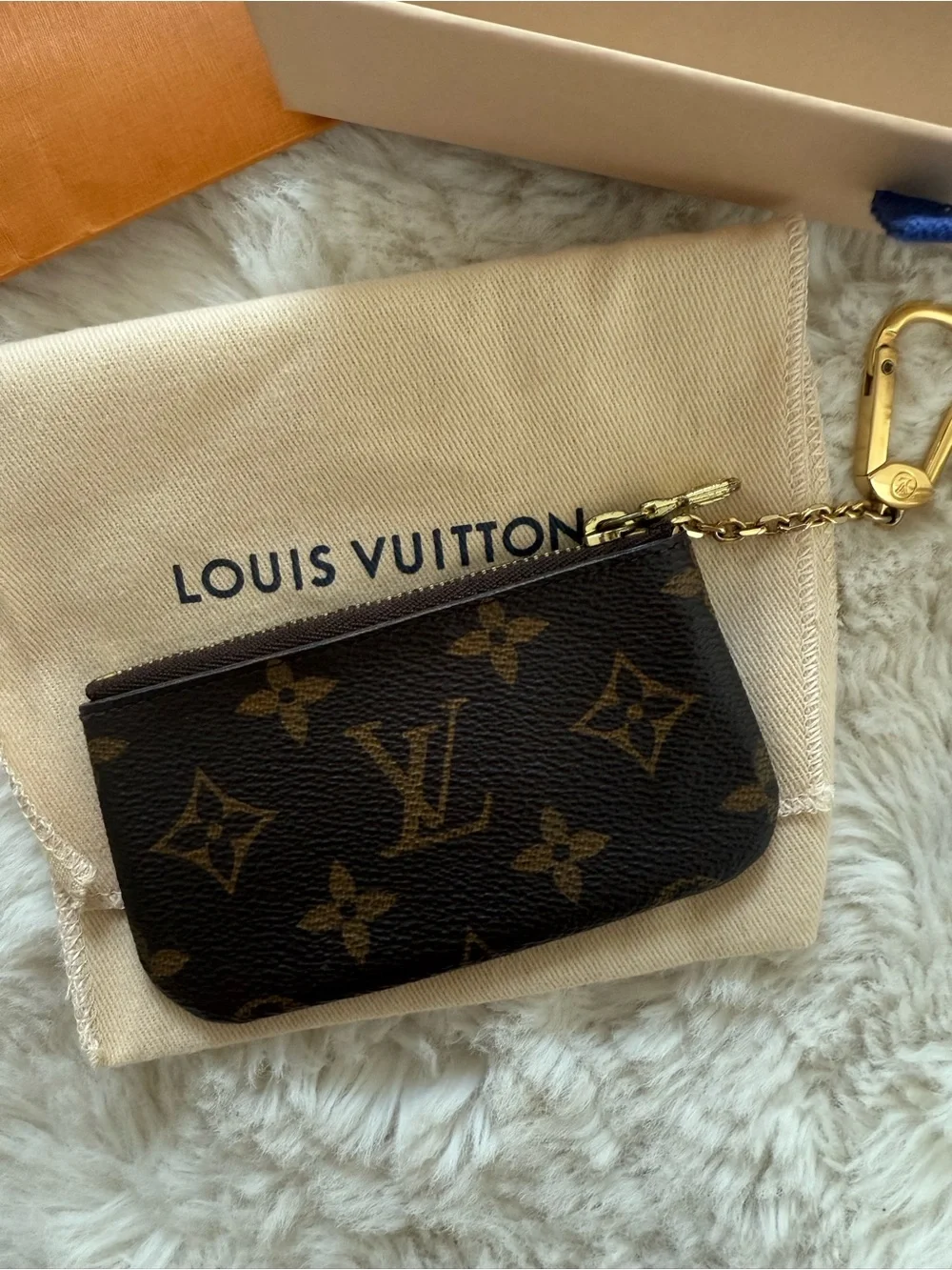 Louis Vuitton Monogram Key Pouch with Gold Hardware
